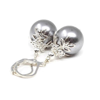 14mm Silver Christmas Ball Earrings